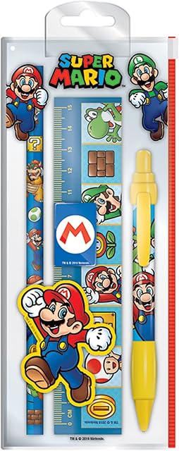 empireposter Super Mario Characters Stationery Set Pens, Ruler, Eraser