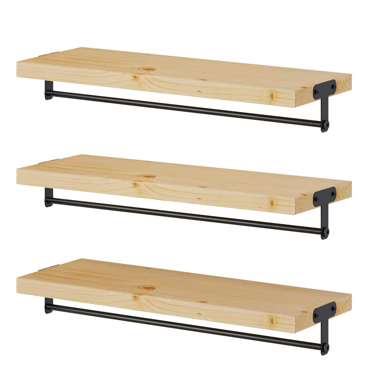 Natural Wood Floating Shelves Decor For You