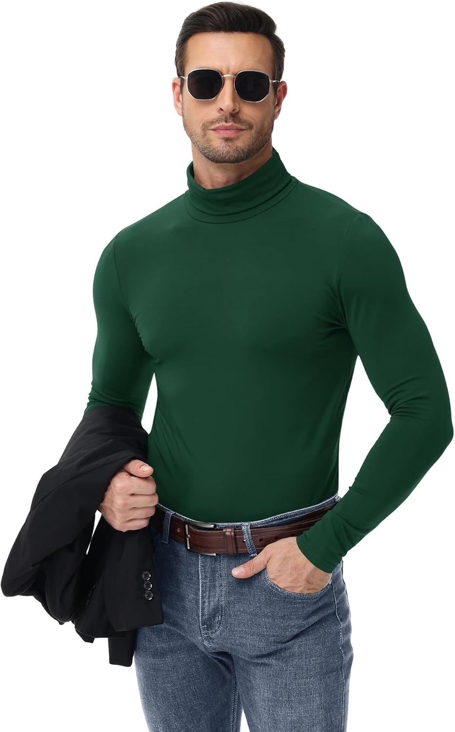 Poriff Men's Turtleneck Tops Fleece Lined Pullover Thermal Long Sleeve Casual Slim Fit Basic Sweater - Image 4