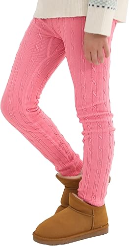 Miniatura 6 de Resinta 1 par de leggings de algodón para niñas, cálidos, gruesos, térmicos, de terciopelo de punto trenzado, 1 par