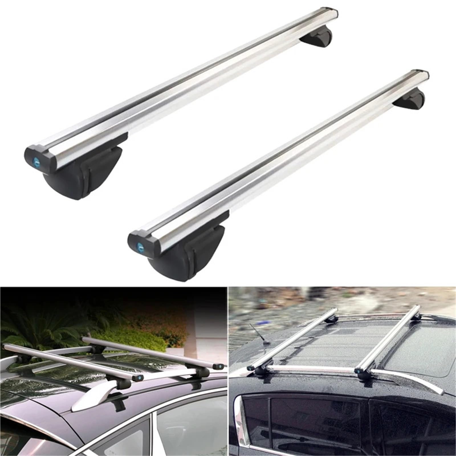 Stały reling dachowy 2 sztuki uniwersalnego wspornika bagażu pasującego do SUV-ów o szerokości 120 cm i 130 cm. Stalowy bagażnik dachowy(2PCS 120cm White)