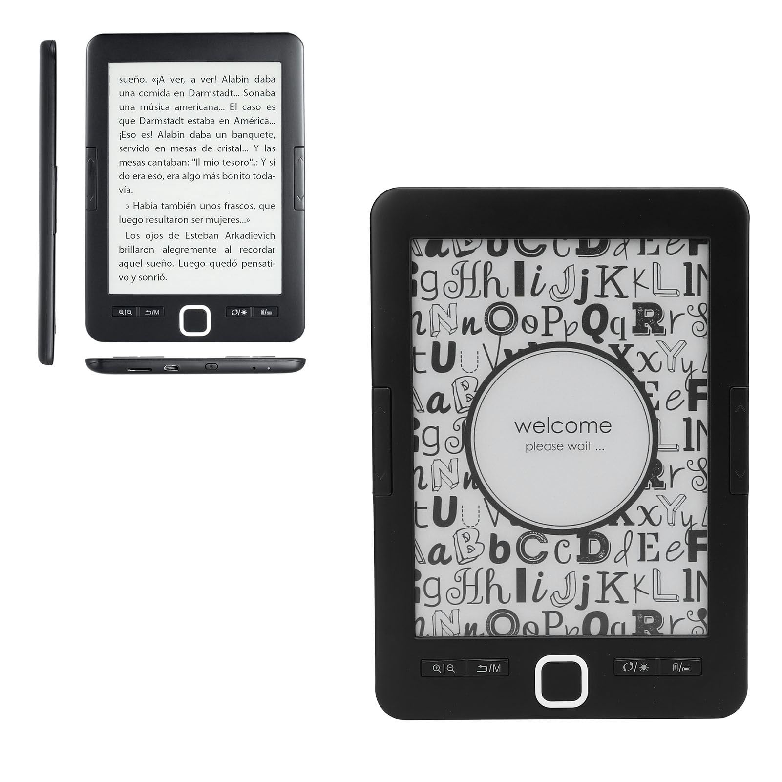 BK6033 Electric Book Reader, 6 Inch Ink Screen, 8G Memory, Eye Care Lightweight E Reader, Adjustable Brightness and Font Size, Support Annotating