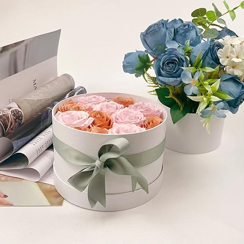 Miniatura 8 de Cajas de regalo pequeñas con tapas para regalos, juego de 4 cajas de regalo apilables cuadradas rosadas para propuesta de dama de honor, cajas de