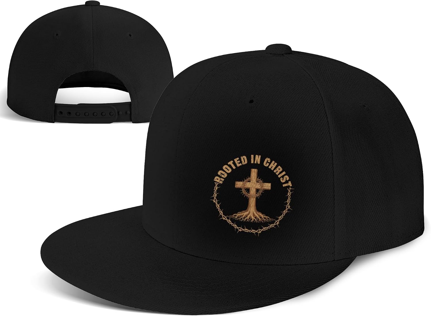 Christian Snapback Hats for Men Women Flat Bill Christ Jesus Baseball Cap Adjustable Cross Trucker Caps Black Dad Gift