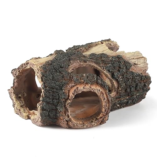 IBWell Aquarium Wood Fish Tank Decorations，Resin Fake Logs Terrarium DÉCor,