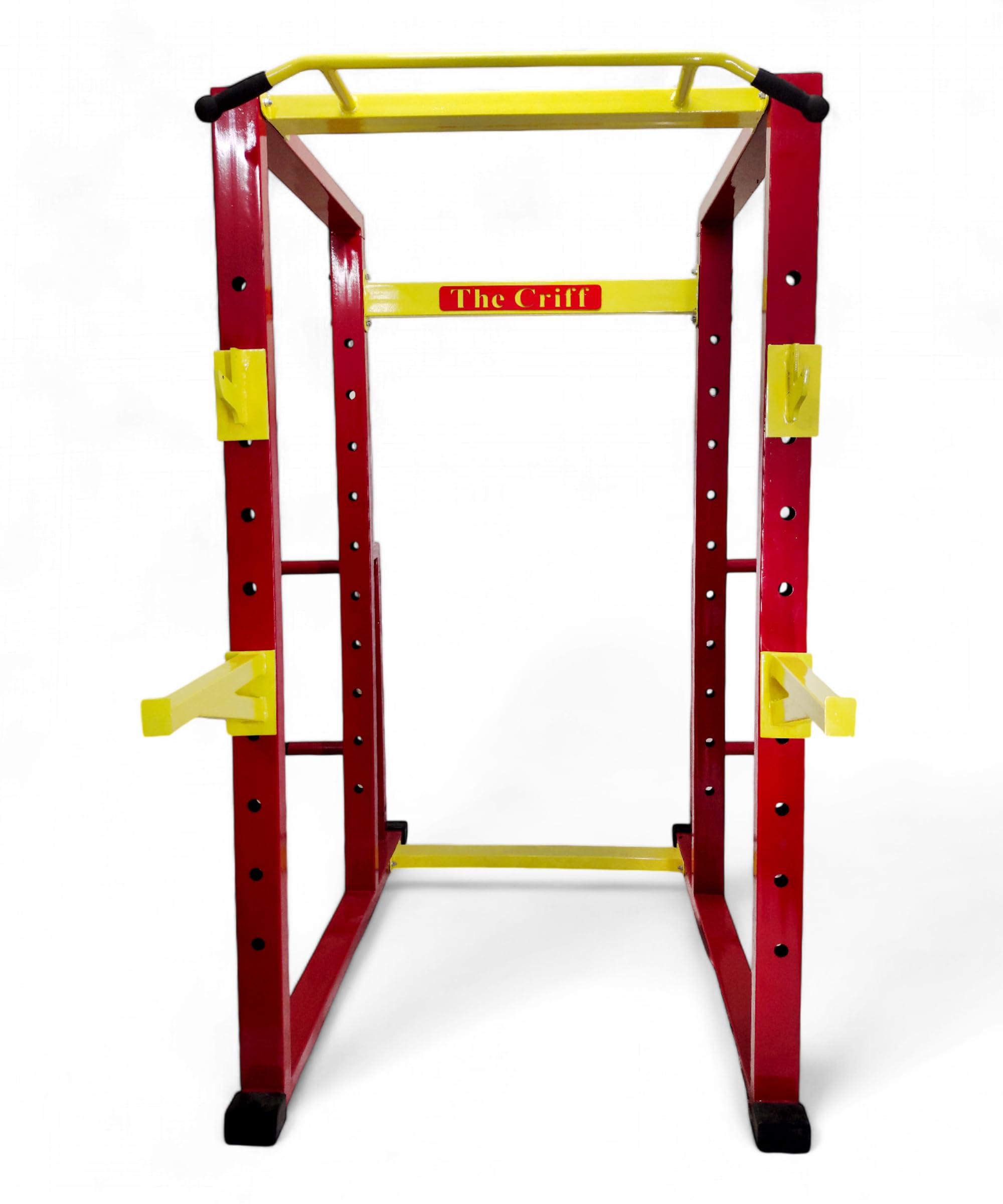 TheCriff Commercial Power Rack 4X2 Pipe Structure Welded Heavy Duty Strength Training Rack J-Lock, Squat-Lock Pairs| Squats,Benchpress,Deadlifts| Multi-Functional Power Rack with Pull-up bar (TC175)