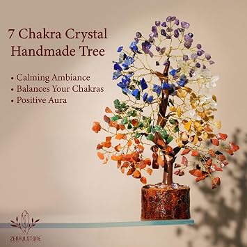 7 Chakra Crystal Tree Birthday Gifts for Women & Men Healing Crystal for Positive Energy, Home Decor Gift for Sister Birthday & Mom, Crystal Tree of Life Presents for Women, Bonsai Tree for Decoration