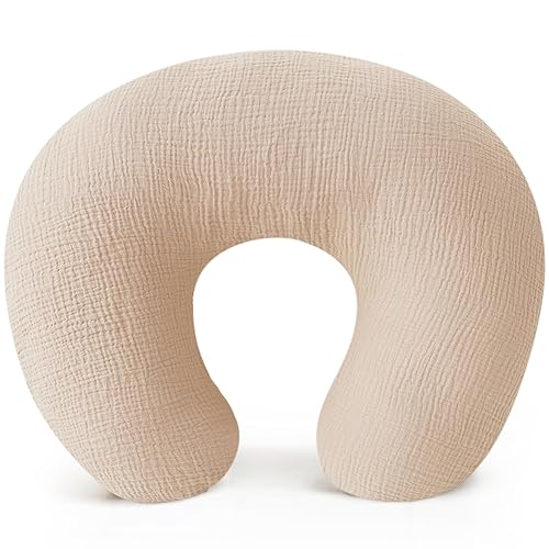 Konssy Fundas de almohada de muselina para lactancia, 100% algodón, suaves y adorables fundas para almohadas de lactancia, fundas para recién