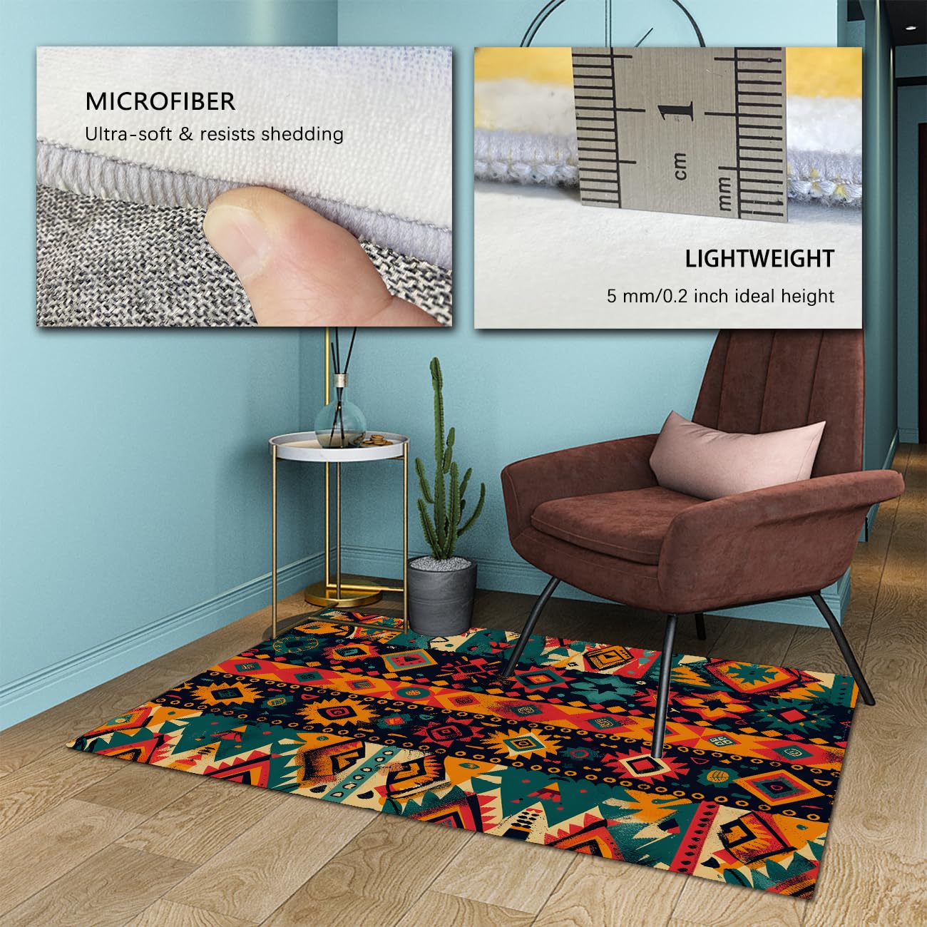 Tapis de Zone aztèque 60x120 Tapis de Nursery Lavable en Machine