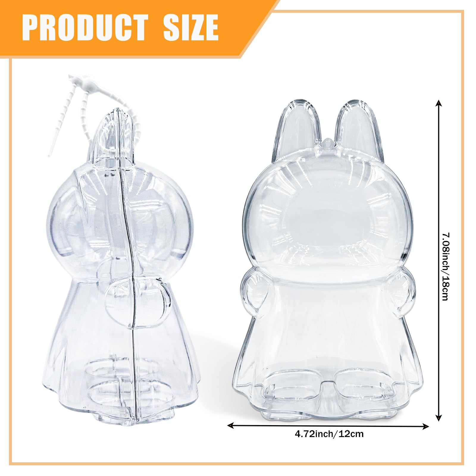 Protective Case for LABUBU Pronounce Wings of Fortune?Transparent Acrylic Display Box with Silicone Strap White for Storage Hanging Doll-Clear?Doll Not Include