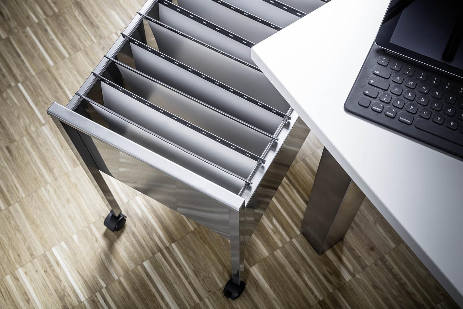 Durable 309523 Economy 80 A4, Carrello per Cartelle Sospese , Capacità 80 Cartelle, 655x592x368 mm, Argento