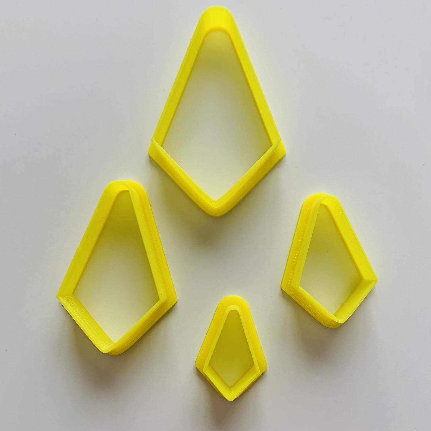 Set of 4 Diamond Geometric Shape Polymer Clay Cutter, Cookie Cutter