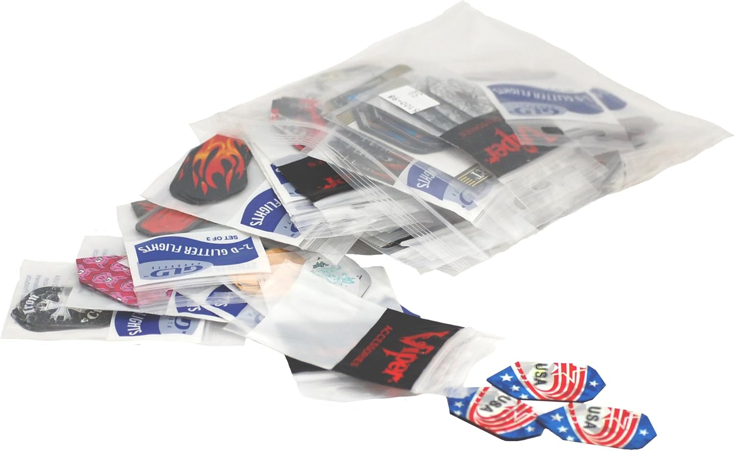 Viper Assorted 2D Glitter Dart Flights: 50 Sets of Flights, 150 Pieces