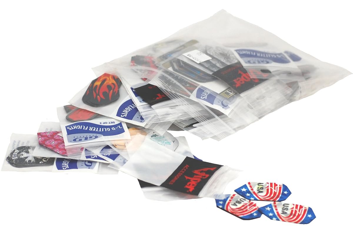 Viper Assorted 2D Glitter Dart Flights - 50 Sets, 150 Pieces, Slim Size, Model