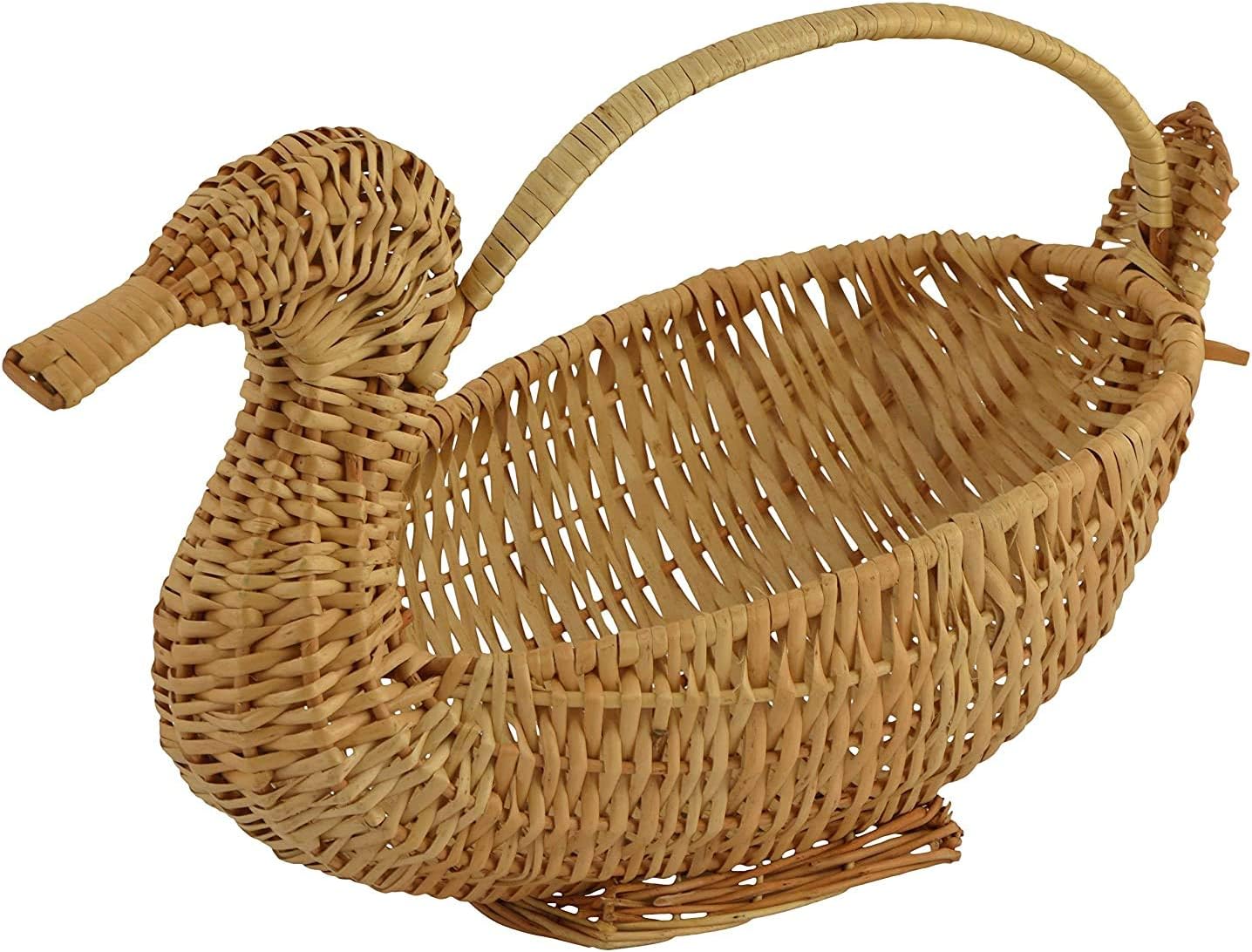 KRISHNA , HANDICRAFTS Bamboo Duck Multipurpose Basket with handle,Packing Basket , Fruit & Vegetable Basket ,