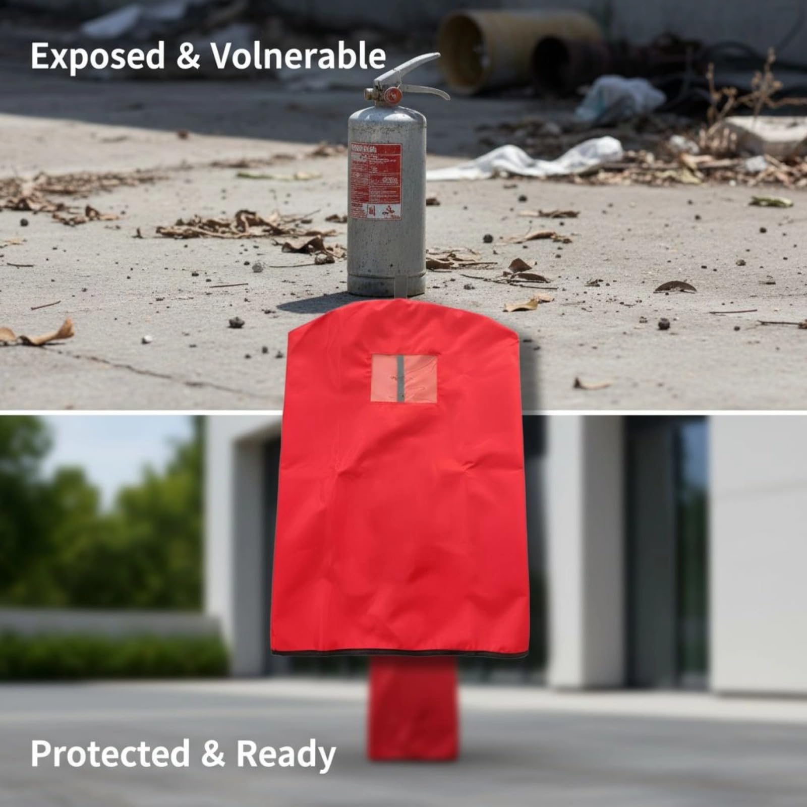 5 fundas para extintor de incendios, 6 kg, 32 x 58 cm, poliéster resistente a la intemperie, funda protectora anticongelante, para protección interior y exterior