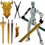3D Printed 5.54-inch Multi-Jointed Action Figures Dummy13, Full Body Mechanical Movable Toy, Multiple Accessories, Hand Painted Figure, Desk Decoration, Creative Gifts (White)