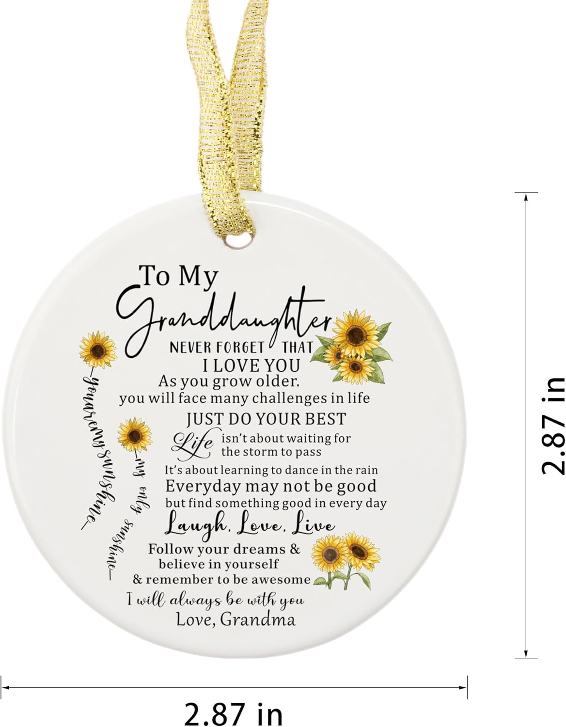 to My Granddaughter Gifts from Grandma - Ceramic Ornament - Granddaughter from Grandma, Birthday, Mother's Day, Graduation Gift - Image 7