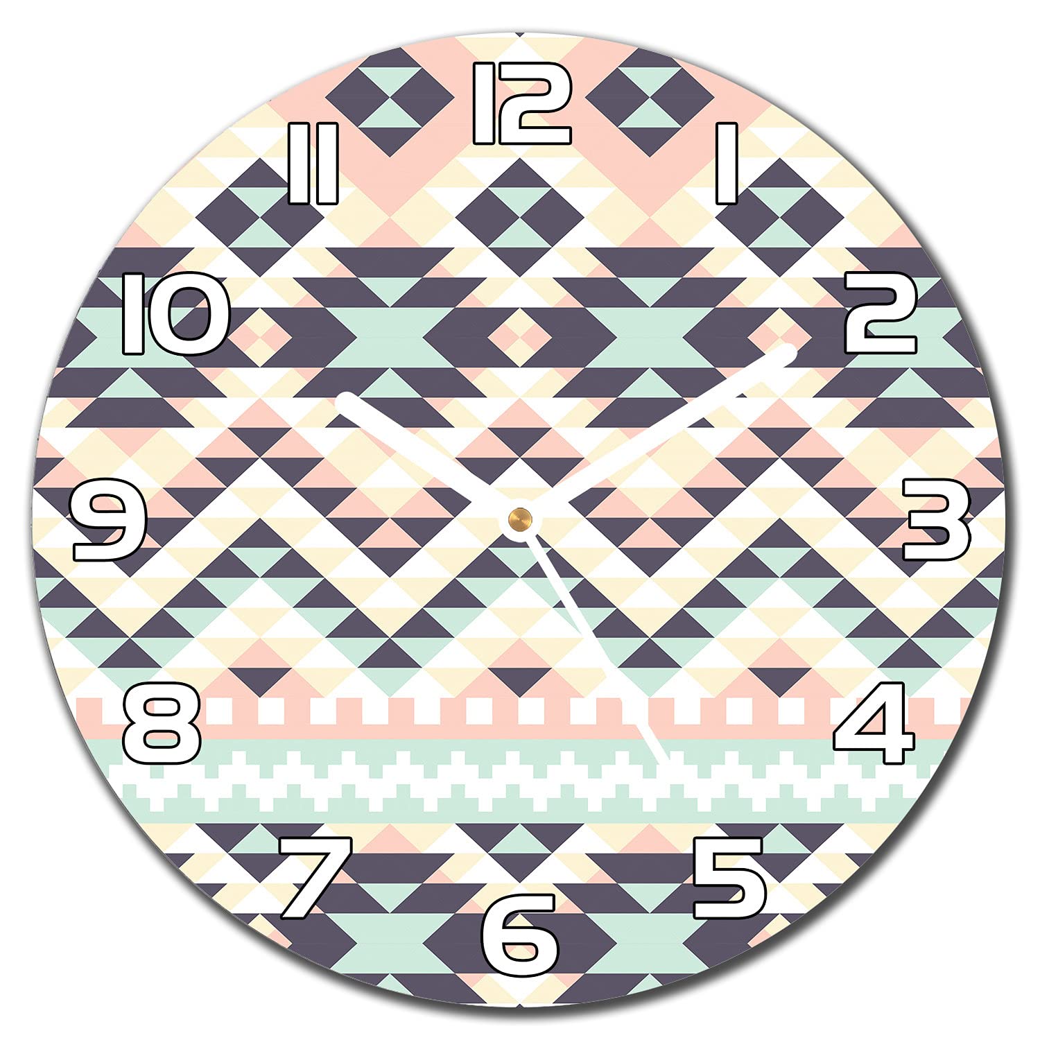 Horloge en verre anti-ternissement salon cuisine motif moderne 30cm