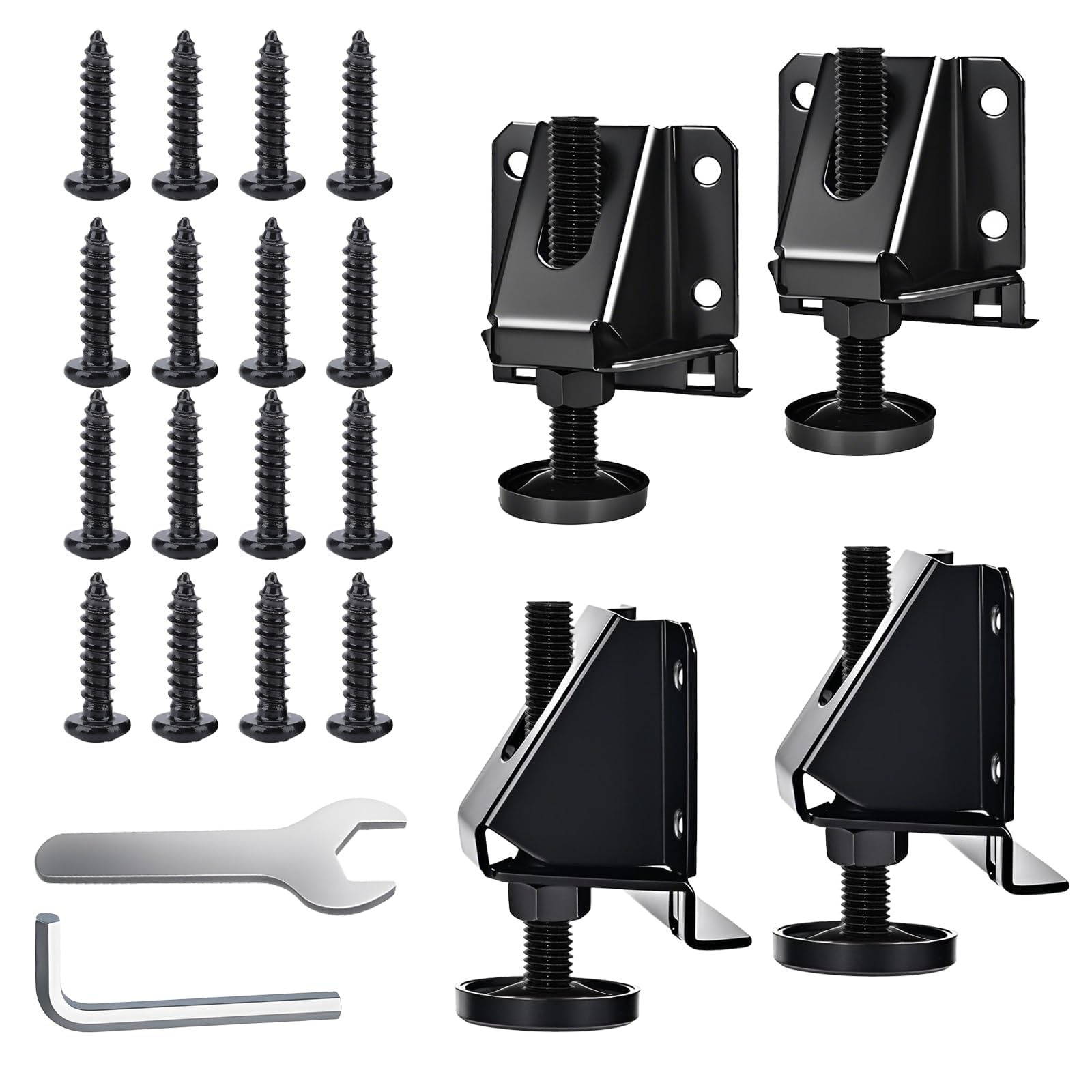 Xfopz Heavy Duty Leveling Feet, 4 Pack Adjustable Furniture Levelers, 2" Height Adjustment, No-Flip Furniture Installation – Hex Nut Design for Flawless Leveling-image-3