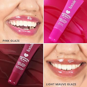Foxtale SPF 30 Brightening Lip Balm for Dark Lips with Peptides & Vitamin C | Brightens Pigmented Lips | Hydrates Lips | SPF Lip Balm | Pack of 2 | Light Mauve & Pink Glaze 24gm