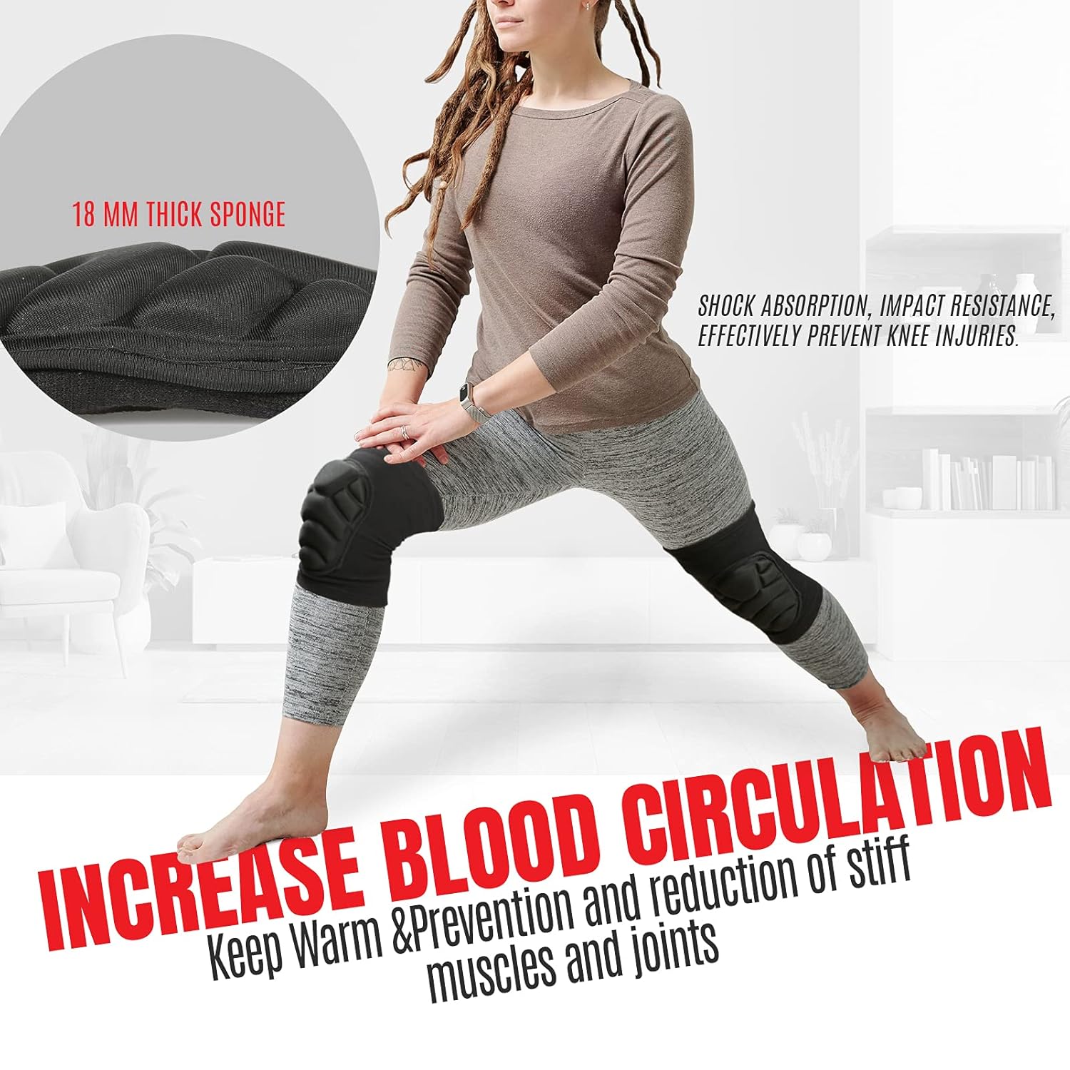 Protective Knee Pads Thick Sponge Volleyball Knee Pads Collision Avoidance Knee Sleeve Anti-Slip Breathable Sports Knee Brace for Football Basketball Running Dance (Black, X-Large) : Sports & Outdoors