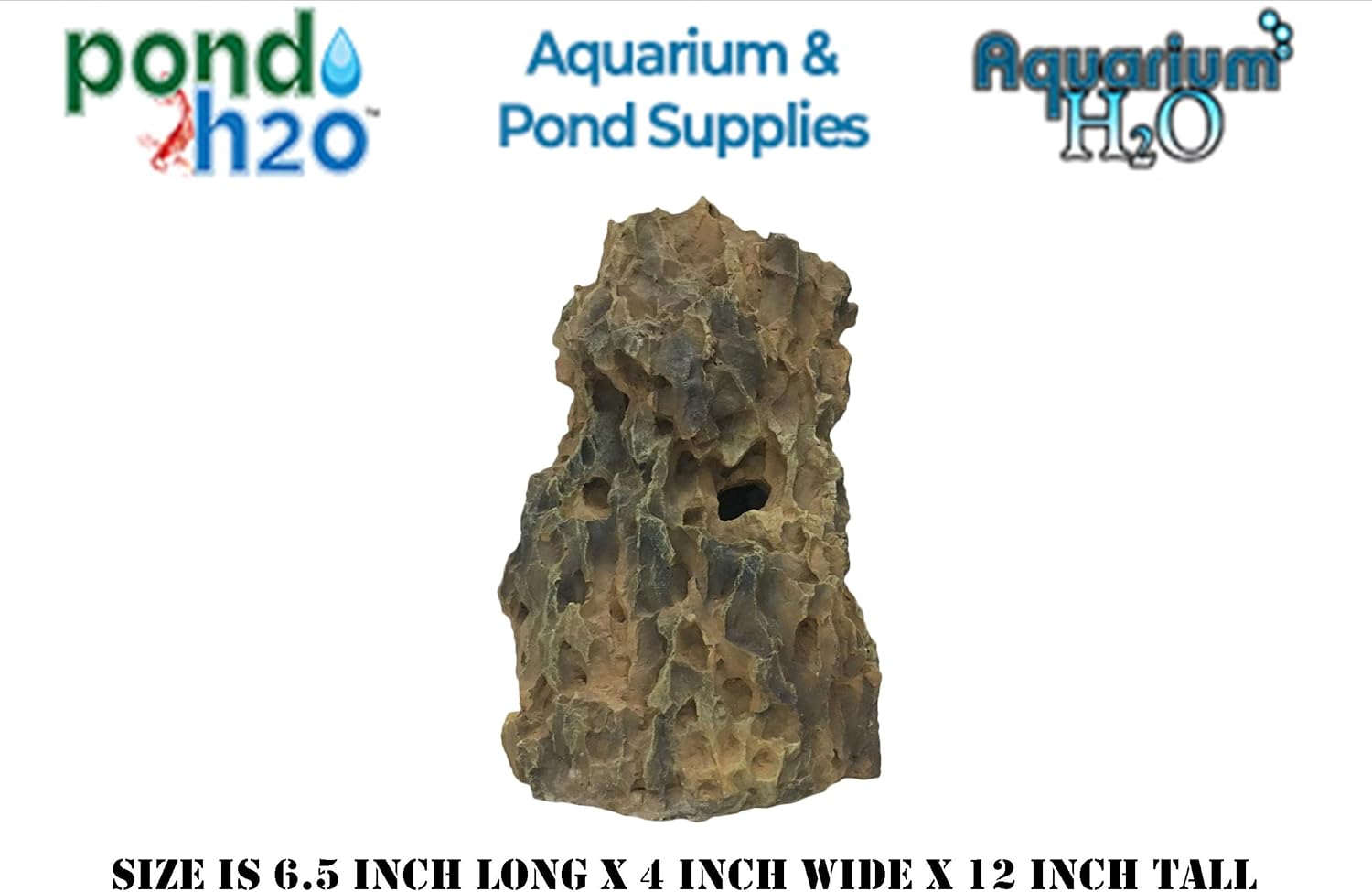 Artificial Dragon Stone Rock Formation, 12 Inches Tall Aquarium Fish Tank Ornament Decor, Aquascape Large Resin Boulder for Fish Tanks, Reptile & Aquatic Habitat Safe