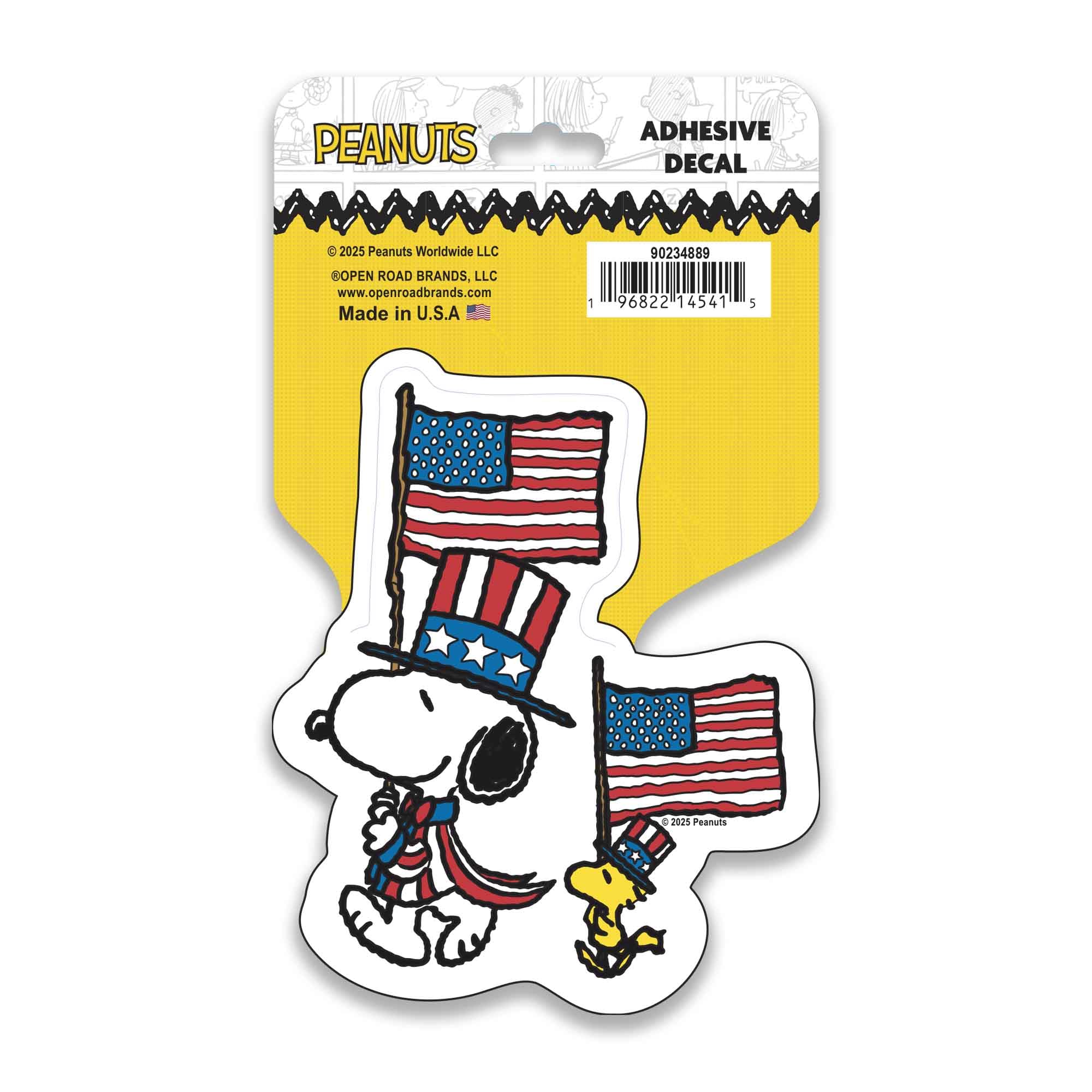 Amazon.com: Peanuts Snoopy Patriotic American Flag Adhesive Vinyl