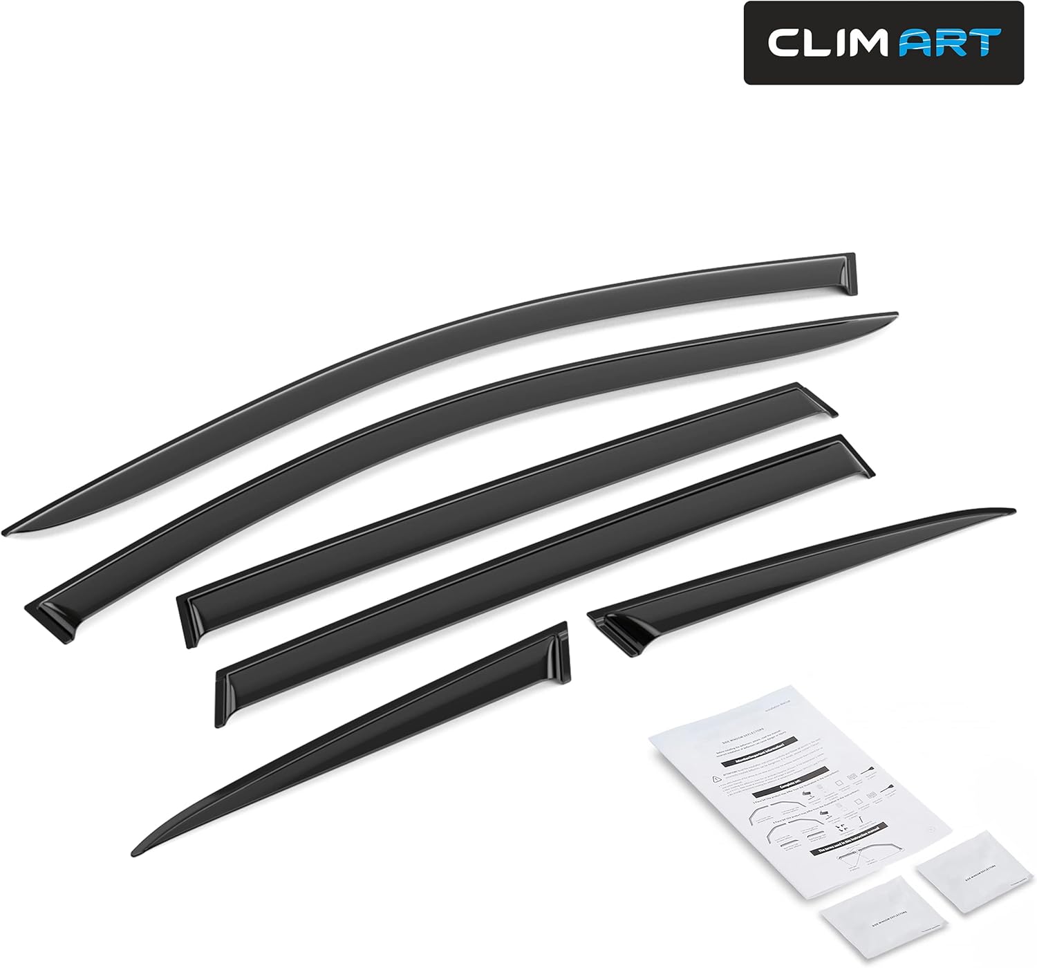 CLIM ART Incredibly Durable Rain Guards for Honda CR-V (CRV) 2017-2022, Original Tape-on Window Deflectors, Vent Deflector, Window Visors, Car Accessories, 6 pcs. - 417170