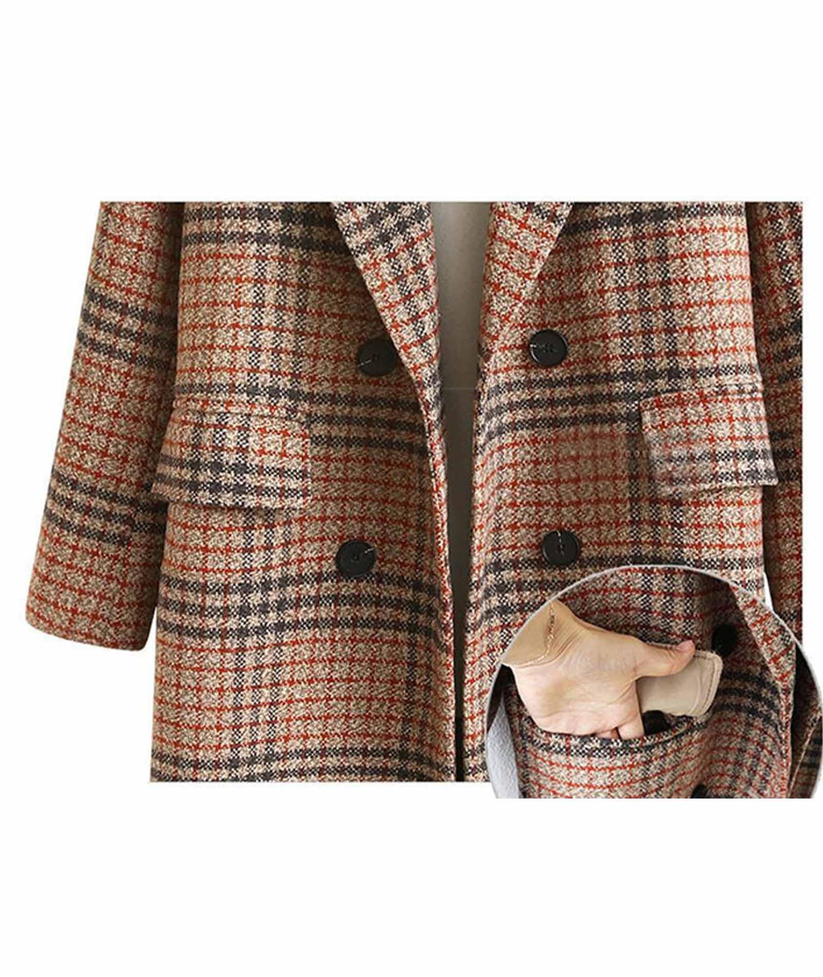 xxxiticat Cappotti a maglia da donna con bottoni a doppia fila invernale sciolti misto lana cappotto capispalla