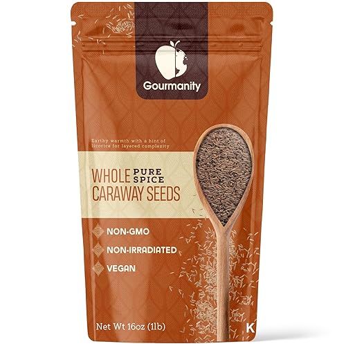 Gourmanity Semillas de alcaravea enteras de 1 libra, semillas de alcaravea para cocinar, semillas de alcaravea para hornear pan, semillas para