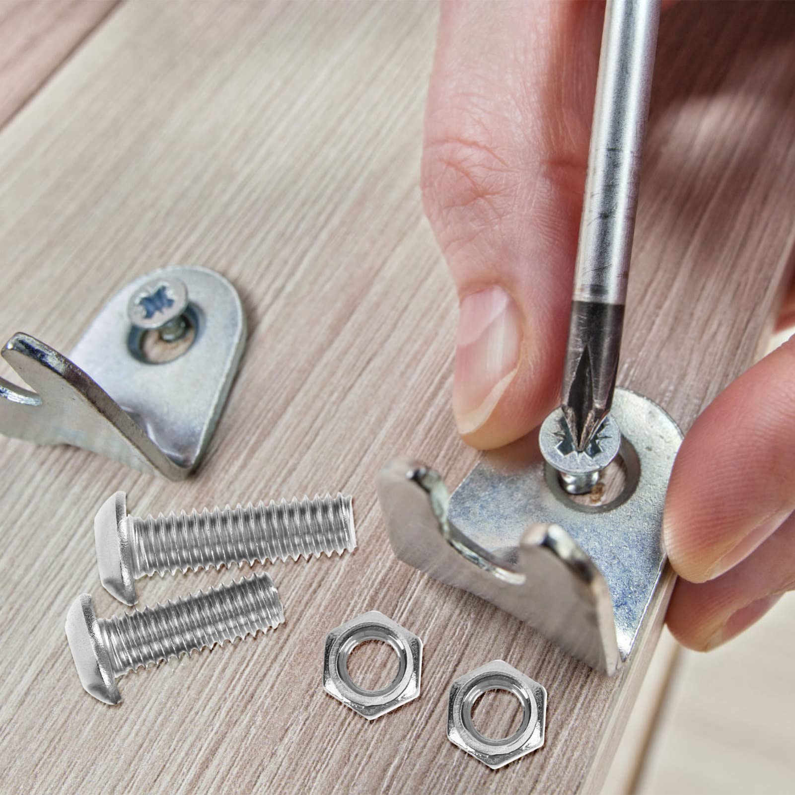 Edelstahl Maschinenschrauben Sortiment M3 M4 M5 M6 520 Stück | Fach Organizer, Silberfarben, für Heim und Industrie, Schrauben mit Muttern und Unterlegscheiben