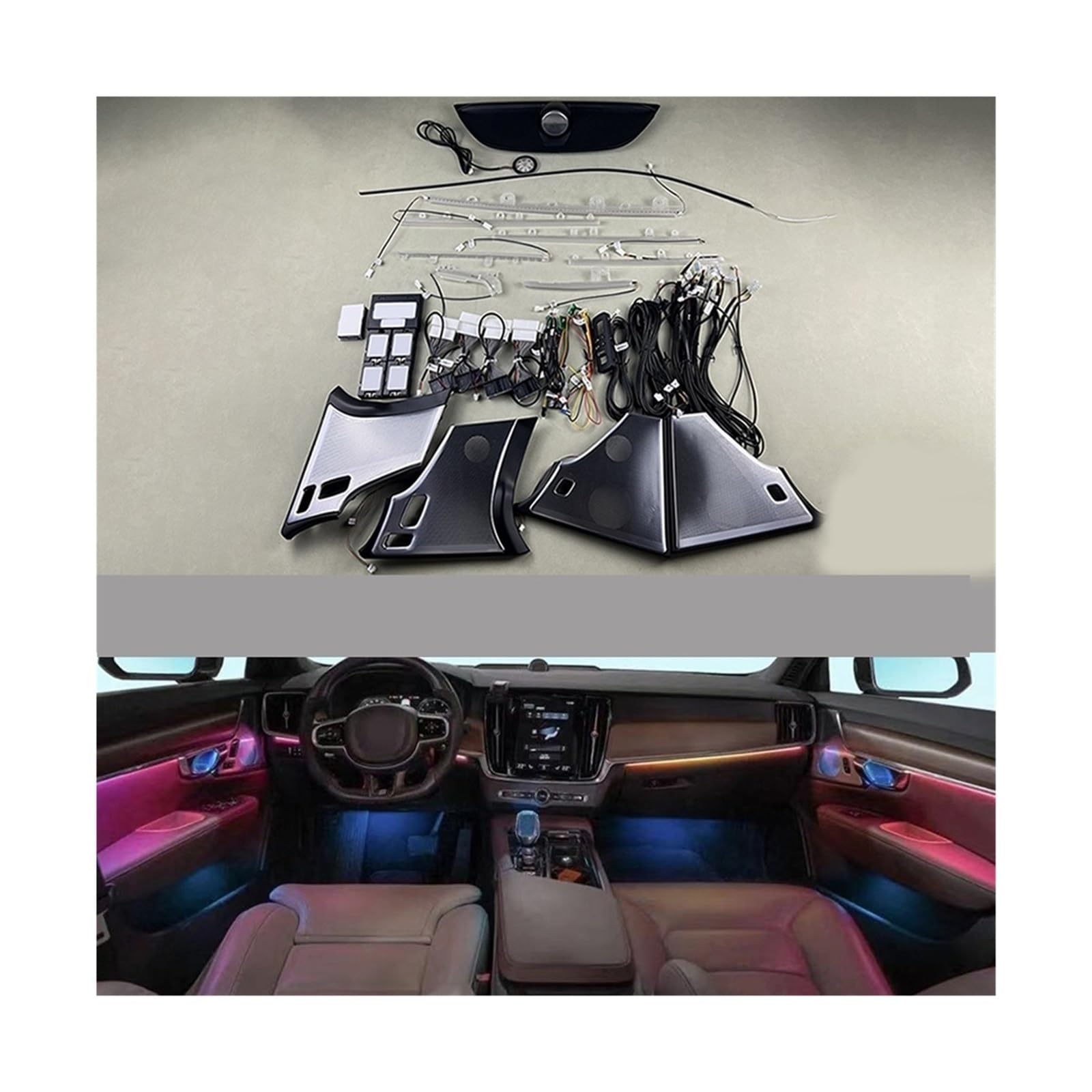 Led Dynamic Shadow Ambient Light Compatible with Volvo S90 V90 2017 2018 2019 2020 2021 Modified Interior Lamps(Ambient Light)