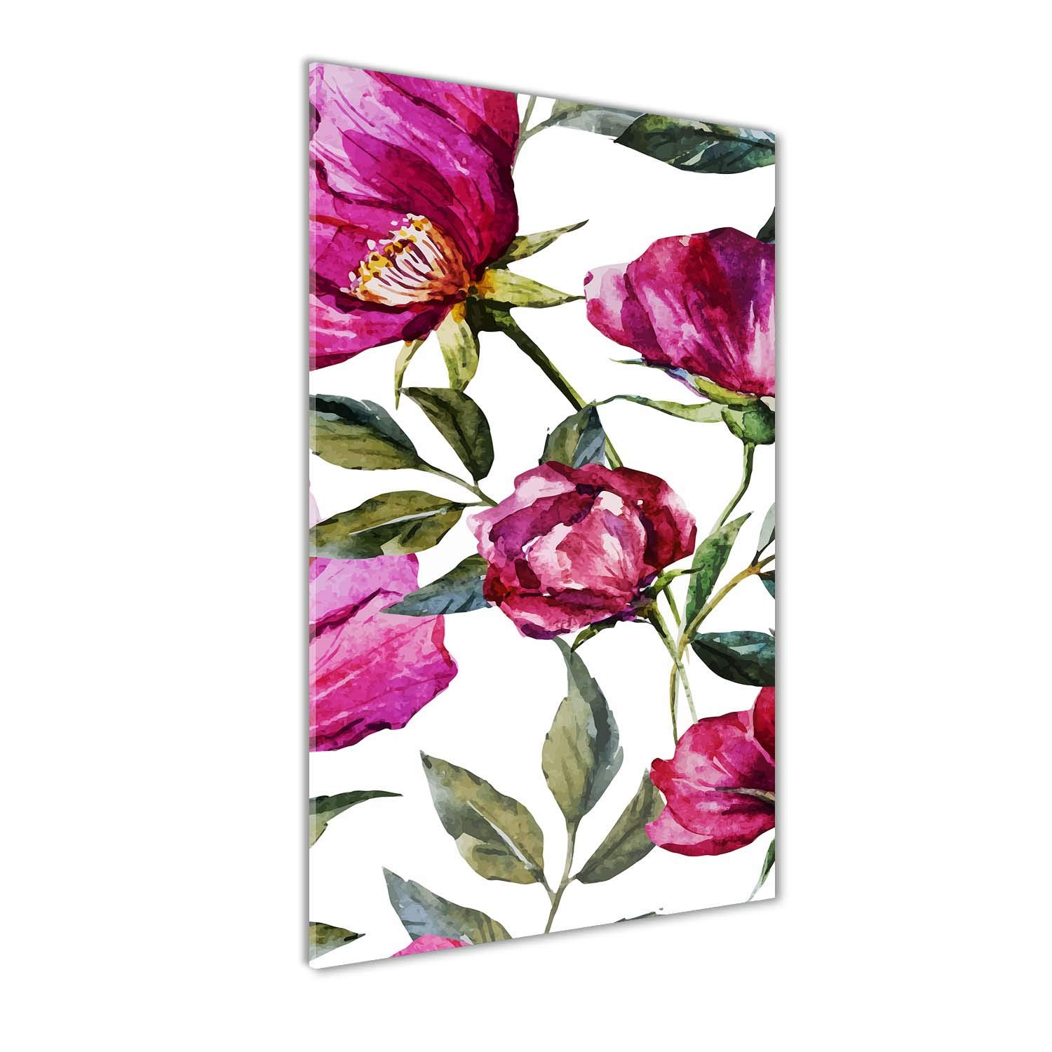 Tableaux pour la mur en verre acrylique Tulup Rose Maki 50x100 cm pour salon