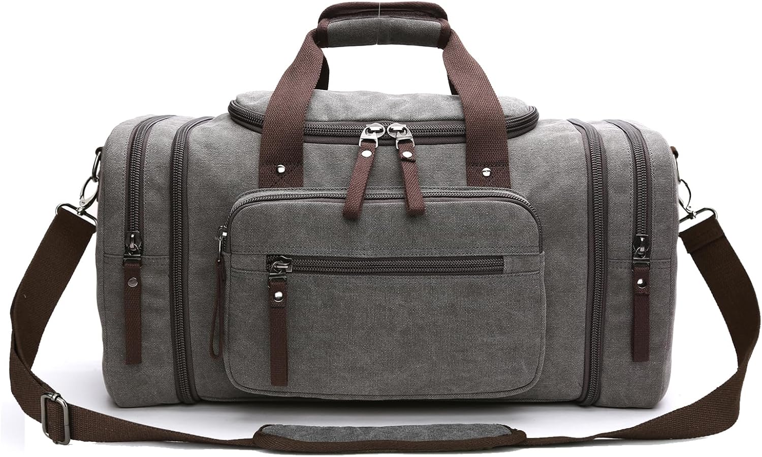 Duffle Bag for Travel,Overnight Weekend Gym Carry On Luggage Bag, 50L Travel Bag for Men Women, Expandable Spacious Travel Duffel Bag,Expandable spacious large capacity, Waterproof canvas (grey) - Image 8