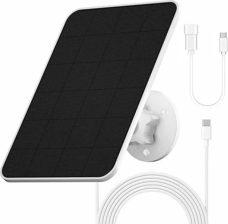 Solar Panel for eufy Camera,Security Camera,4W Solar Panel with Micro USB | for eufyCam 2/2 Pro,2C/2C Pro,E,soloCam E20/E40 Spotlight,IP65 Waterproof USB-C Solar Panel Charger for eufy Rubber Plug