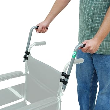 FLUX Troy Technologies - Wheelchair Handle & Backrest Extensions - Adds Up to 8 & Improves Steering for Caregivers - Durable, Adjustable Design - No Tools Needed -Universal Compatibility -Made in USA
