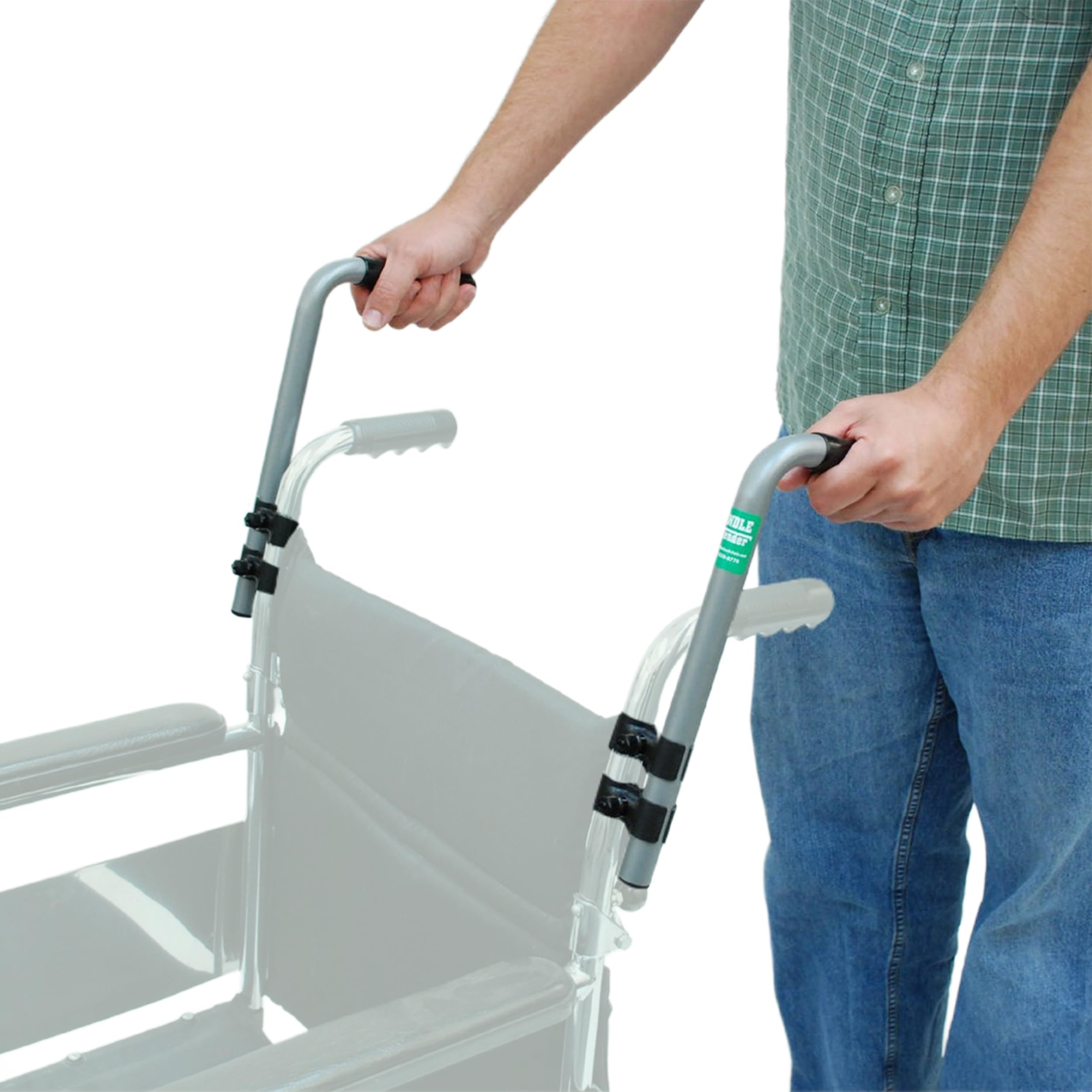 Push Wheelchair Handle Extender (300lbs Weight Capacity), Universal Wheelchair Accessories for Adults – Extendable Handle for Wheelchair & Strollers – Adjustable Extender for Wheelchair for Adults