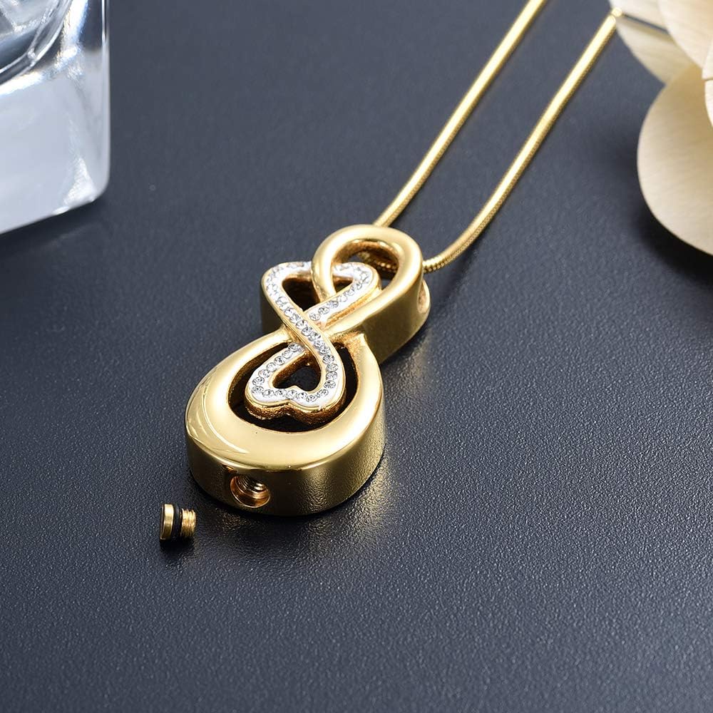 Infinity Love Urn Pendant Stainless Steel Snake Chain Cremation Jewelry for Ashes for Woman Free Filling Tools Include - Image 3