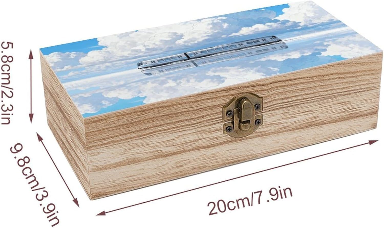 White Cloud Reflection Wooden Gift Boxes Memory Box for Keepsakes image 2