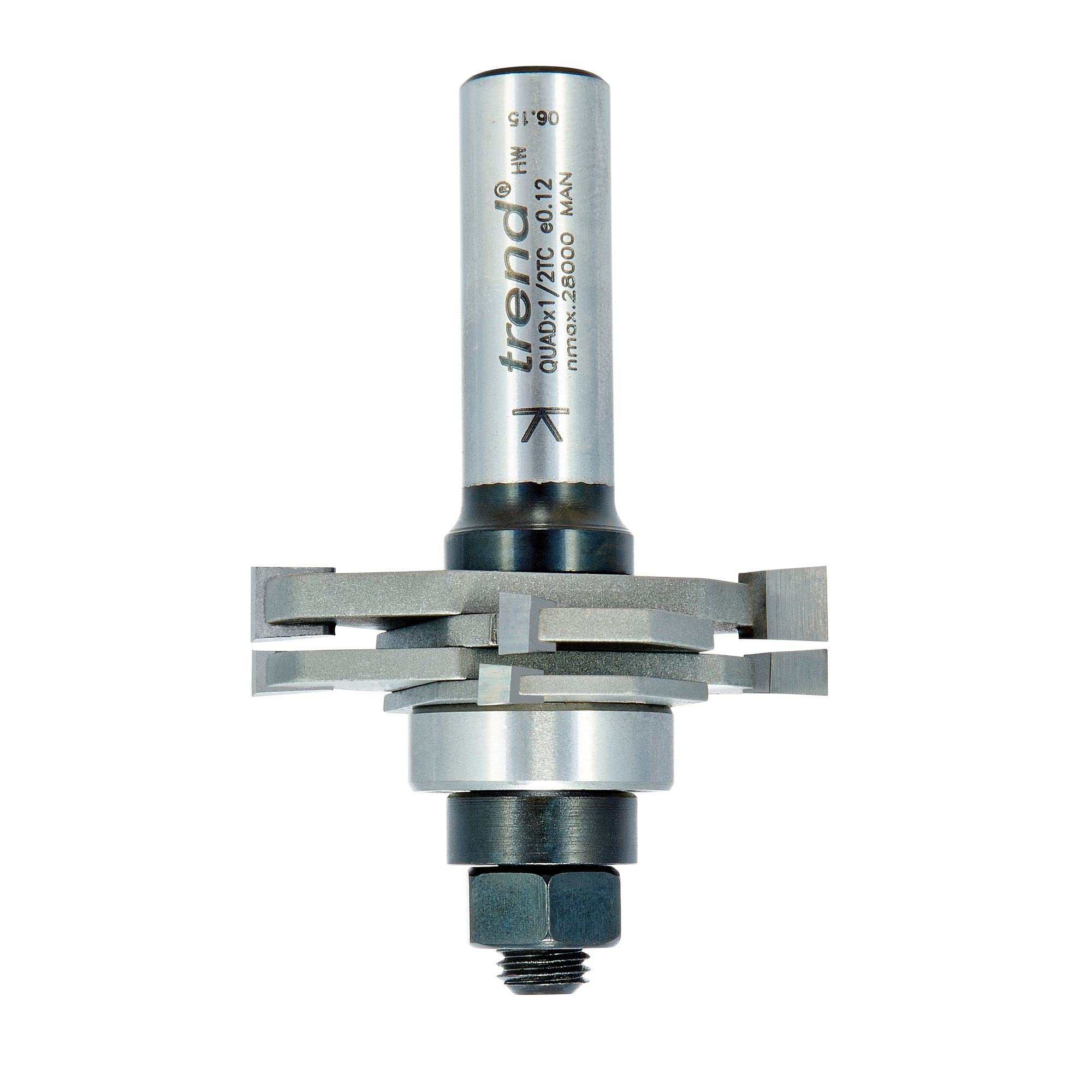 Trend frez Quad rowkowy 1/2" Ø47,6 mm, regulowane rowki 3,2–18 mm | Regulowane rowki 3,2–18 mm, Ø cięcia 47,6 mm, trzpień 1/2"; do precyzyjnych szczelin. QUADX1/2TC