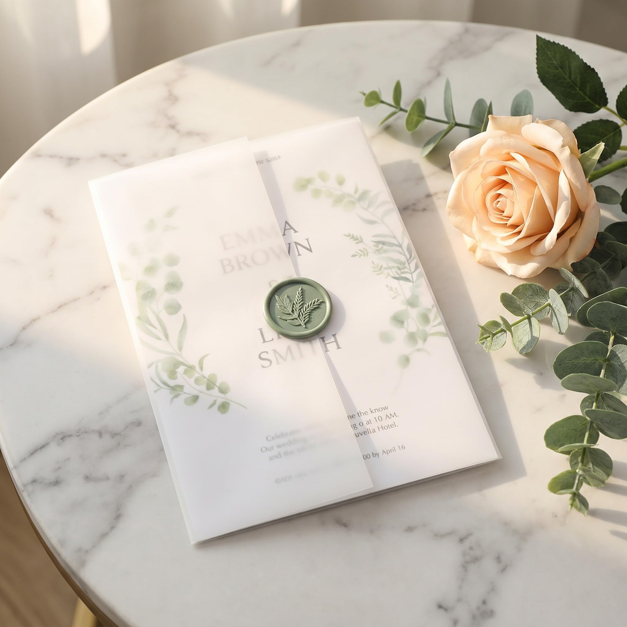 100 buste per inviti di matrimonio: involucri di carta pre-piegati - copertine eleganti per biglietti da 8,3x6" - porta lettere trasparenti per feste di compleanno e balli di fine anno.
