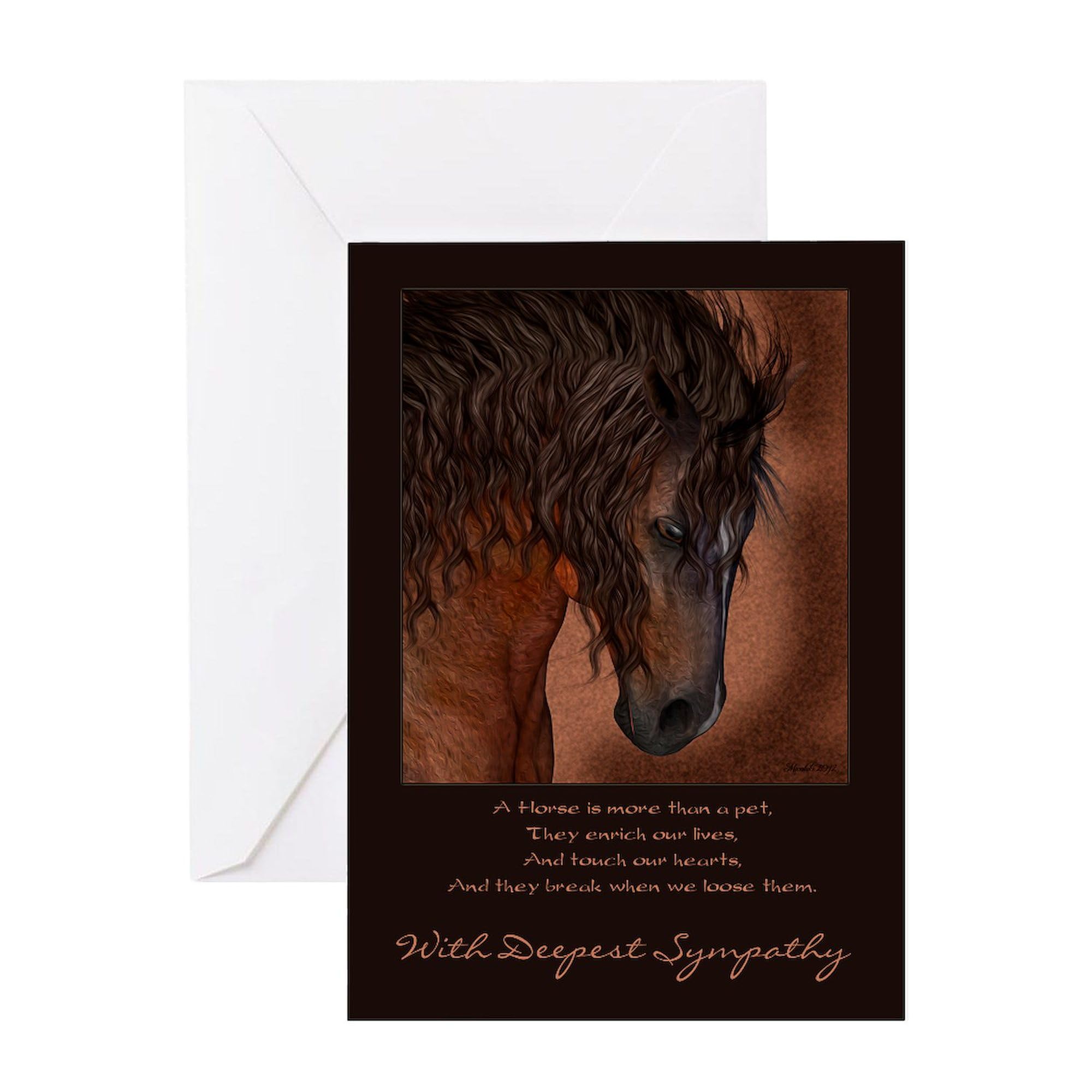 CafePress Pet Sympathy Loss Of A Horse Folded Greeting Card Matte