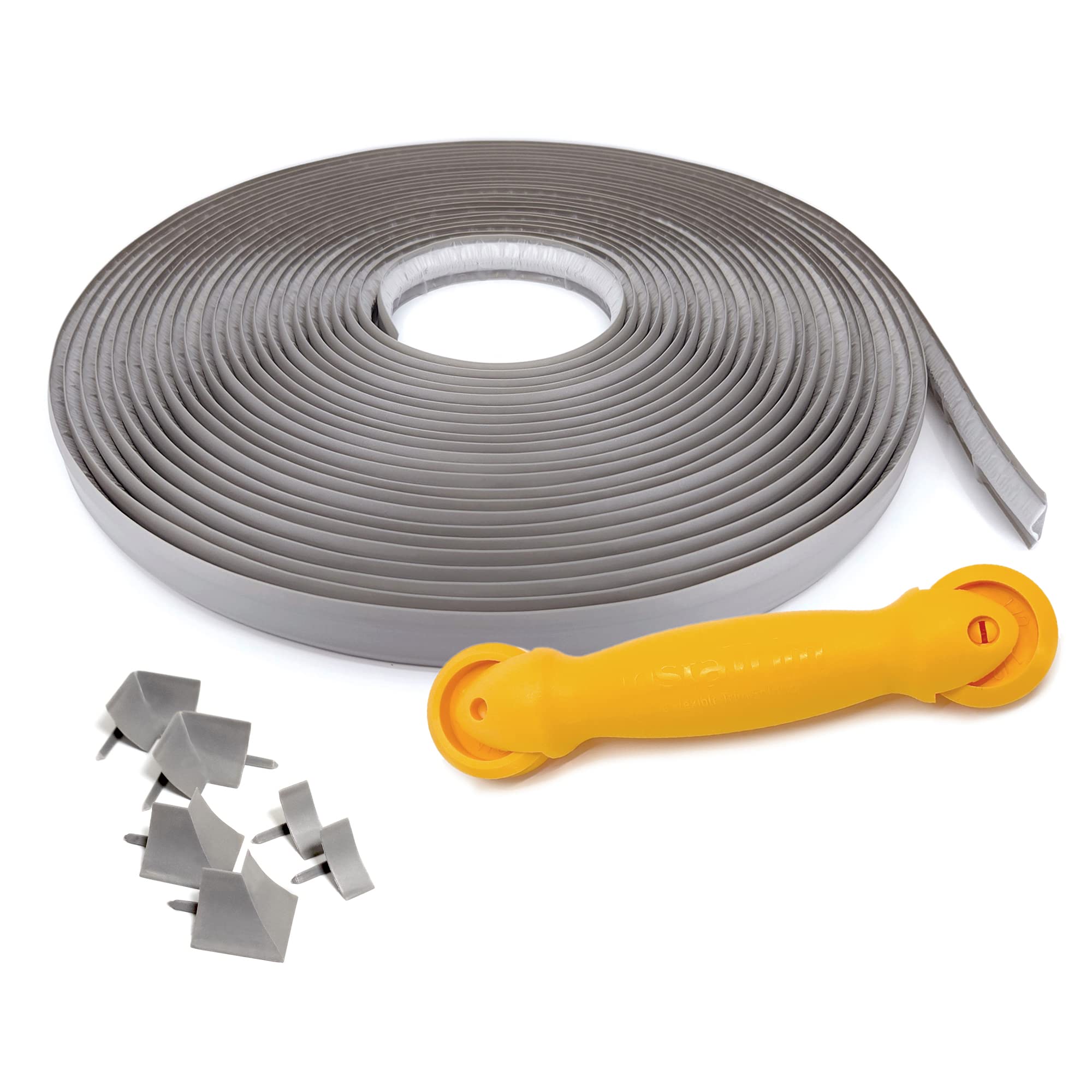 InstaTrim Flexible, Self-Adhesive Caulk Complete Kit, 3/4” x 50’, Gray