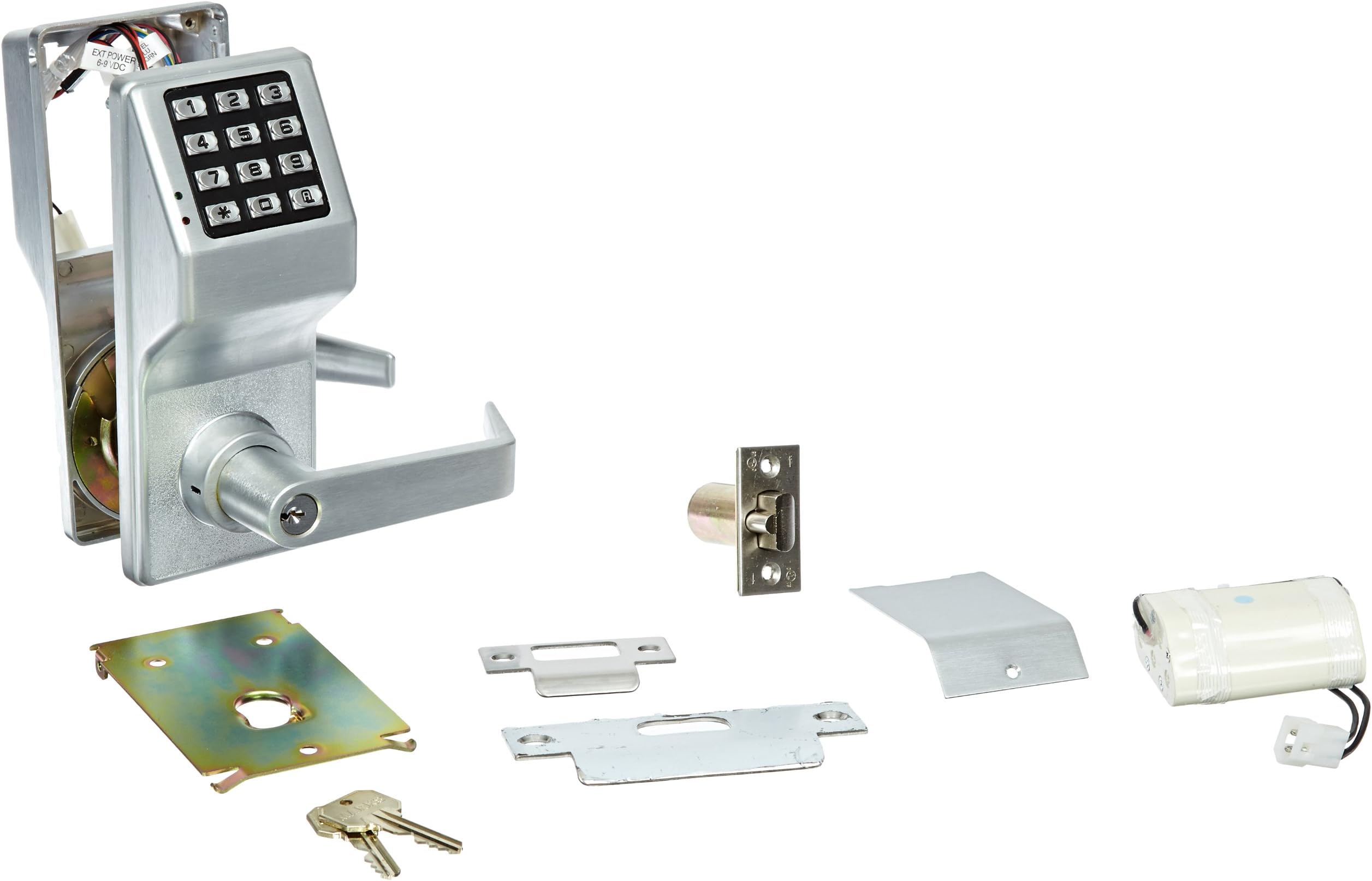 Alarm Lock - DL2700WP26D Trilogy T2 100-User Weatherproof Electronic Digital Keypad Cylindrical Lock Leverset, Satin Chrome Finish