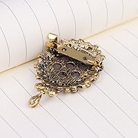 Vista 3 de lureme Cameo de belleza victoriana elegante vintage con broche de cristal (br000017)