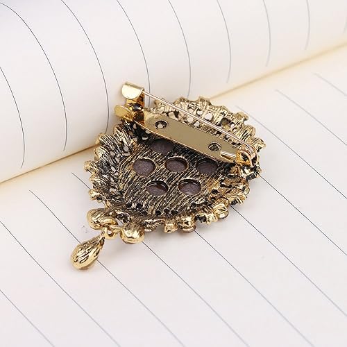 Miniatura 3 de lureme Cameo de belleza victoriana elegante vintage con broche de cristal (br000017)