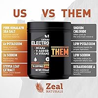 Vista 7 de Zeal Electrolyte Powder - 90 porciones Polvo de electrolitos Keto Cero azúcar, BCAA, vitaminas B Potasio, zinc, magnesio Bebida