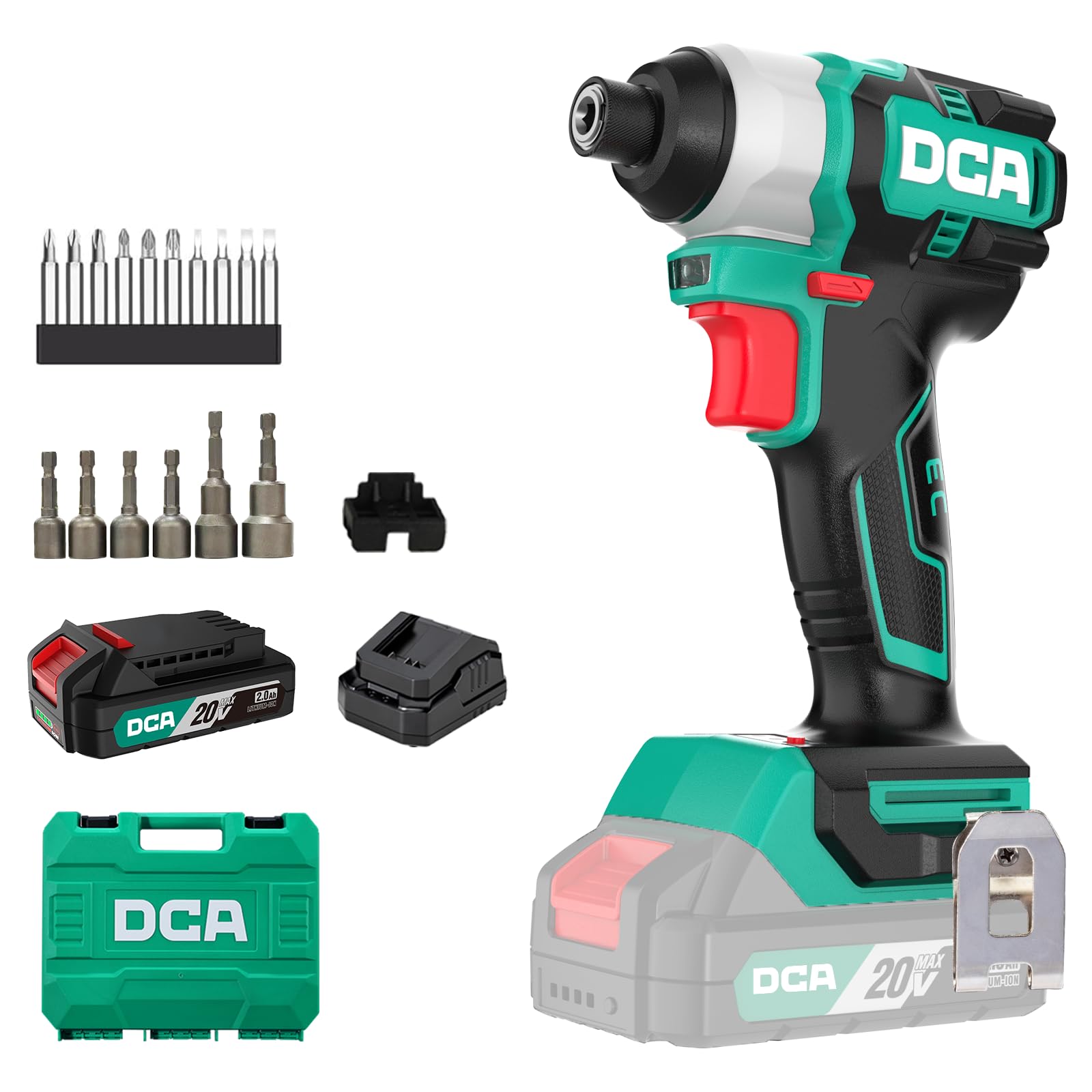 DCA Visseuse à Chocs Sans Fil 158 Nm pour Serrer et Desserrer Les Vis