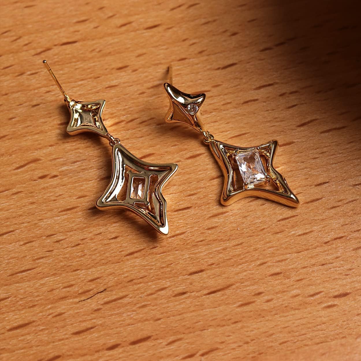 Sonateomber Star Drop Dangle Earrings for Women Trendy Unique Sparkly Rhinestone Stud Fashion Jewelry Gift - Image 7